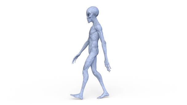 一个行走的外星人的3D渲染 — 图库视频影像