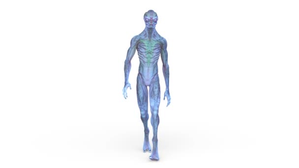 一个行走的怪物的3D渲染 — 图库视频影像