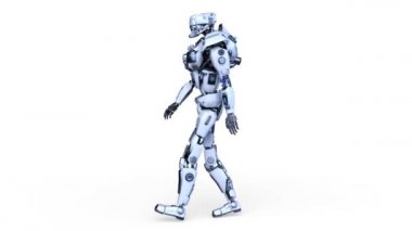Yürüyen bir robotun 3 boyutlu canlandırması