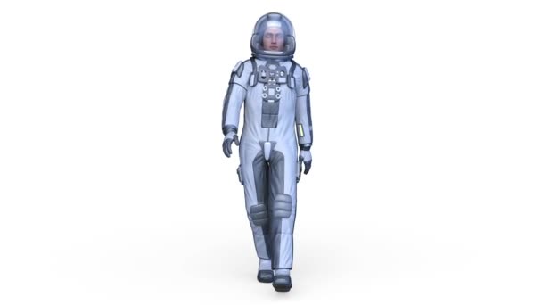 Vykreslení Chodícího Astronauta — Stock video