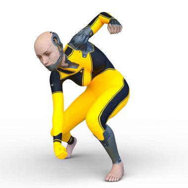 Dişi bir sayborgun 3D canlandırması