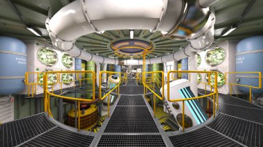 Uzay istasyonu peyzajının 3B görüntülemesi