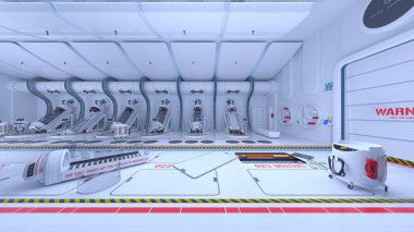 Uzay istasyonu peyzajının 3B görüntülemesi