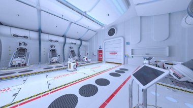 Uzay istasyonu peyzajının 3B görüntülemesi