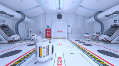 Uzay istasyonu peyzajının 3B görüntülemesi