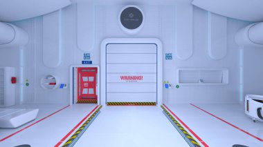 Uzay istasyonu peyzajının 3B görüntülemesi