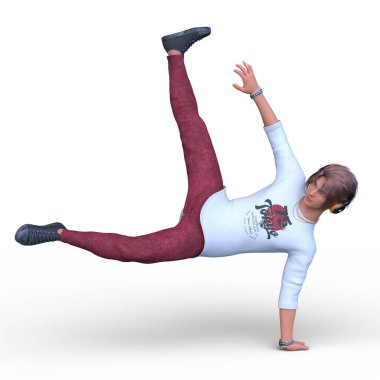 Kulaklıklı bir adamın 3D görüntüsü