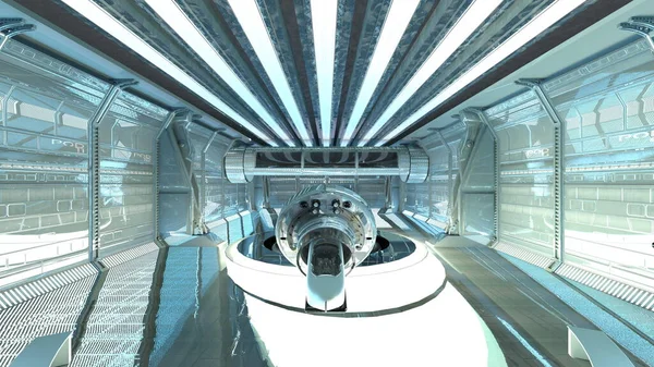 Representación Sala Inspección Nave Espacial — Foto de Stock