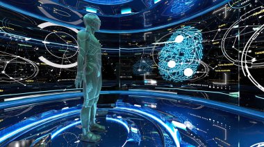 Sayborg test laboratuvarının 3D görüntülemesi