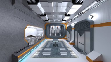 Uzay istasyonu peyzajının 3B görüntülemesi