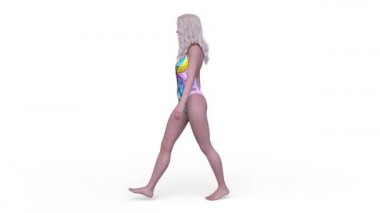 Mayolu bir kadının 3D görüntüsü.