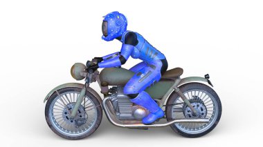 Süper kadın sürücünün 3B görüntüsü