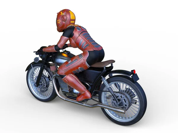 超女ライダーの3Dレンダリング — ストック写真