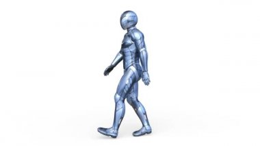 Yürüyen bir robotun 3 boyutlu canlandırması