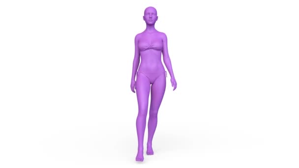 步行妇女的3D渲染 — 图库视频影像
