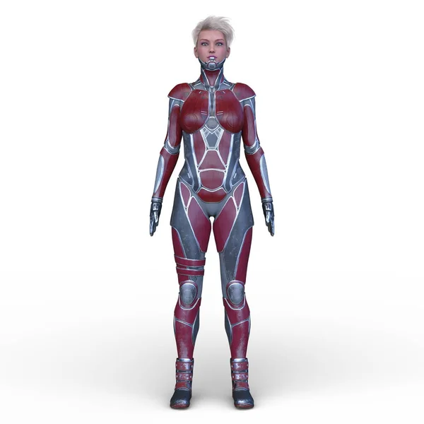 Rendering Cyber Woman — Stock Photo, Image