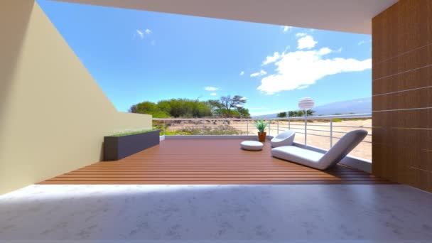 Rendering Træ Balkon – Stock-video