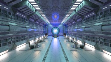 Uzay aracındaki teftiş odasının 3 boyutlu görüntülenmesi