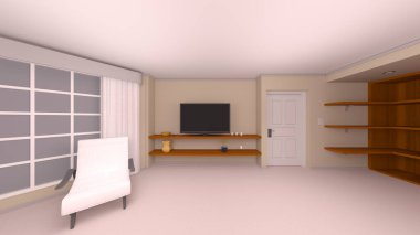 Yatak odasının 3D rendering