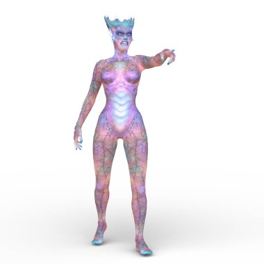 Dişi bir uzaylının 3D görüntüsü