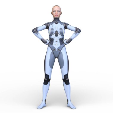 Dişi bir sayborgun 3D canlandırması