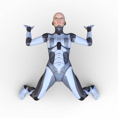 Dişi bir sayborgun 3D canlandırması
