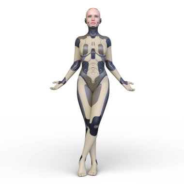 Dişi bir sayborgun 3D canlandırması
