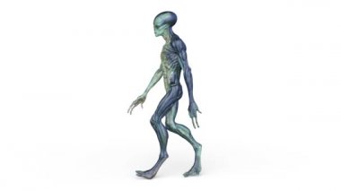 Yürüyen bir uzaylının 3 boyutlu görüntüsü