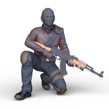 Maskeli askerin 3 boyutlu canlandırması