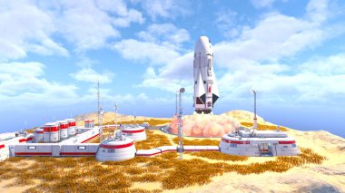 Uzay mekiğinin 3 boyutlu görüntülemesi