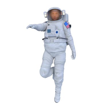 Bir erkek astronotun 3 boyutlu canlandırması
