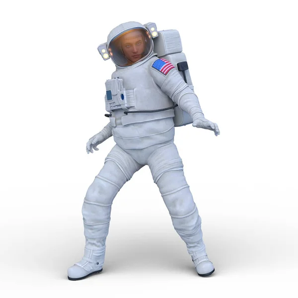 Rendering Eines Männlichen Astronauten — Stockfoto