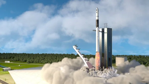 Representación Plataforma Lanzamiento Cohetes — Foto de Stock