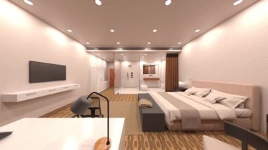 Yatak odasının 3D rendering