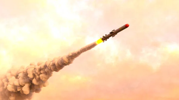 ミサイルの3Dレンダリング — ストック写真