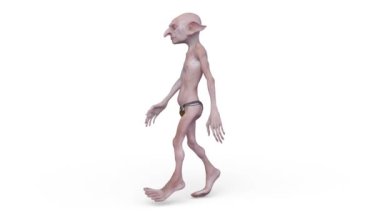 Yürüyen bir goblinin 3 boyutlu canlandırması