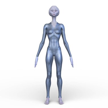 Dişi bir uzaylının 3D görüntüsü