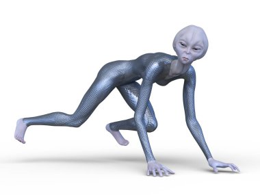 Dişi bir uzaylının 3D görüntüsü