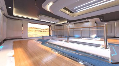 İçerideki uzay aracının 3B görüntülemesi