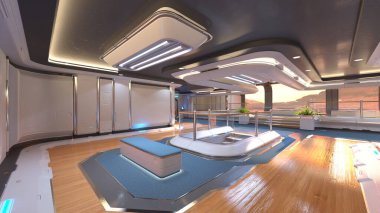 İçerideki uzay aracının 3B görüntülemesi