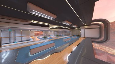 İçerideki uzay aracının 3B görüntülemesi