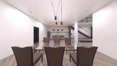Yemek odasının 3 boyutlu görüntüsü