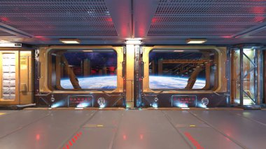 İçerideki uzay aracının 3B görüntülemesi