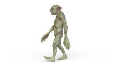 Yürüyen bir goblinin 3 boyutlu canlandırması