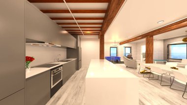 Mutfaktaki yemeğin 3 boyutlu görüntülenmesi