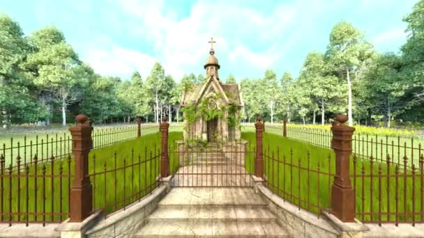 Візуалізація Покинутої Церкви — стокове відео