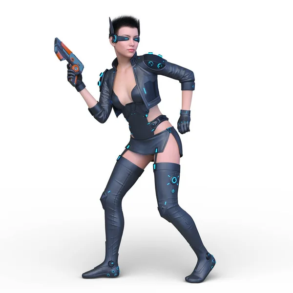 Rendering Cyber Woman — Stock Photo, Image