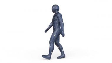 Yürüyen bir siber adamın 3 boyutlu canlandırması