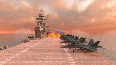 Uçak gemisinin 3D görüntülemesi