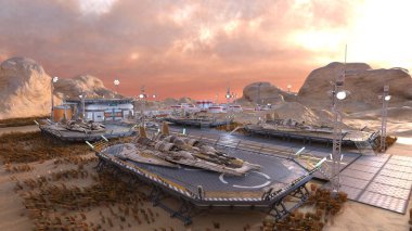 Askeri kampın 3 boyutlu canlandırması